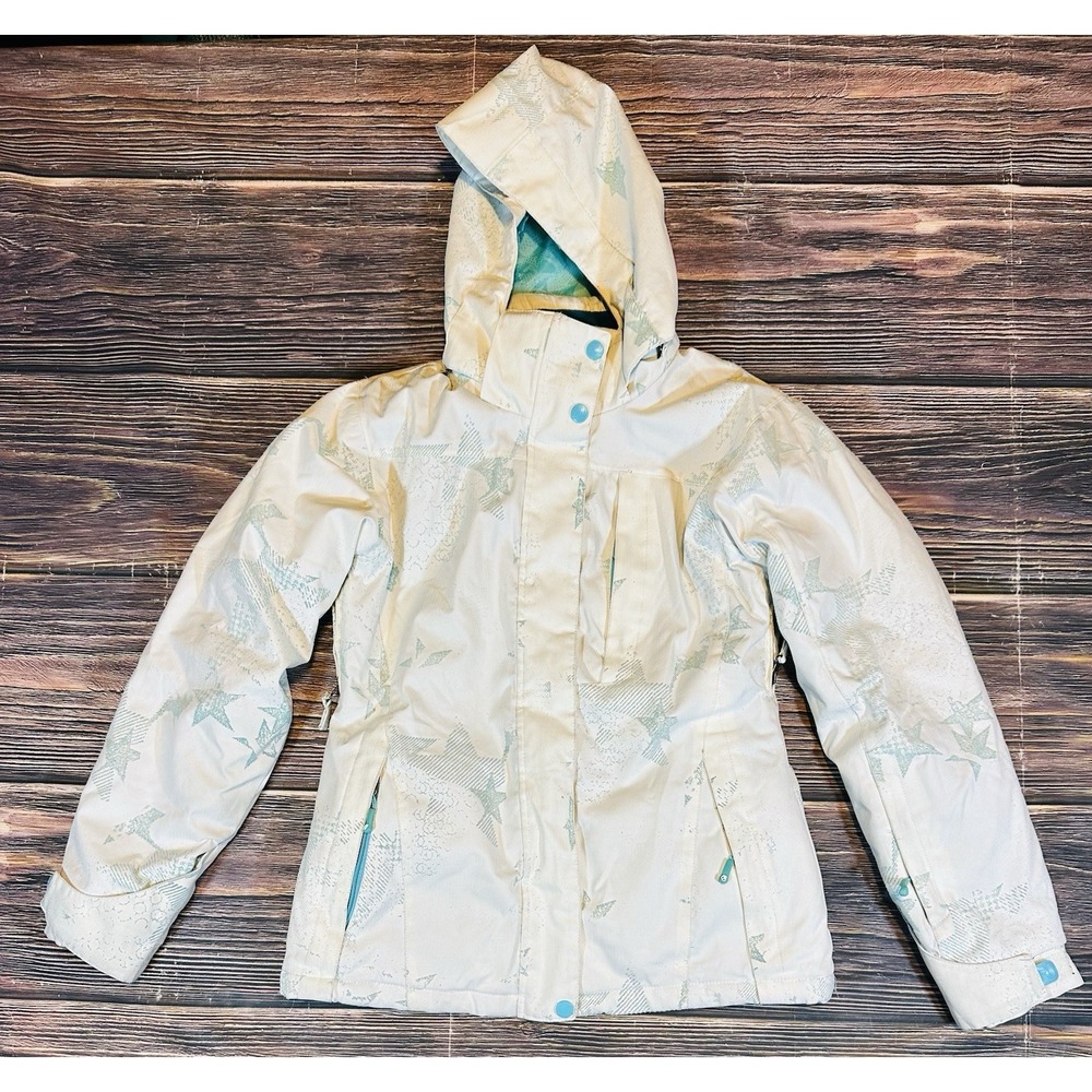 Liquid Freerider Women's XS Snowboard Jacket Blue Plaid Hooded 8000MM Waterproof